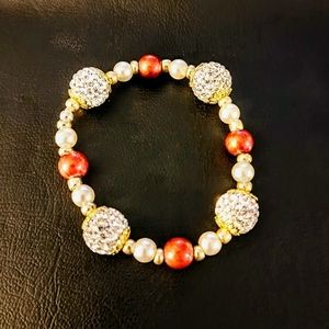 Hand Crafted Red Duotone Sparkle Bracelet